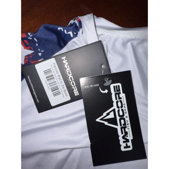 NWT HardCore Fish & Game 5XL Bad to the Bone Patriotic Fishing Swim Shirt - Picture 4 of 6